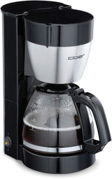Cloer 5009 warmhoudfilter-espressomachine voor maximaal 8 kopjes 800W met geïsoleerde roestvrijstalen karaf 1x4 filterbeker zwart