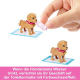Adoptie Barbie Puppy - Pop en 2 puppy's, met adoptiecertificaten, kleurwisseleffect, kooi en accessoires, voor kinderen van 3 jaar en ouder, HKD 86