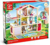 Hape Poppenvilla Houten poppenhuis met 10 kamers Creatief rollenspel inclusief meubels en accessoires Educatief speelgoed voor kinderen vanaf 3 jaar