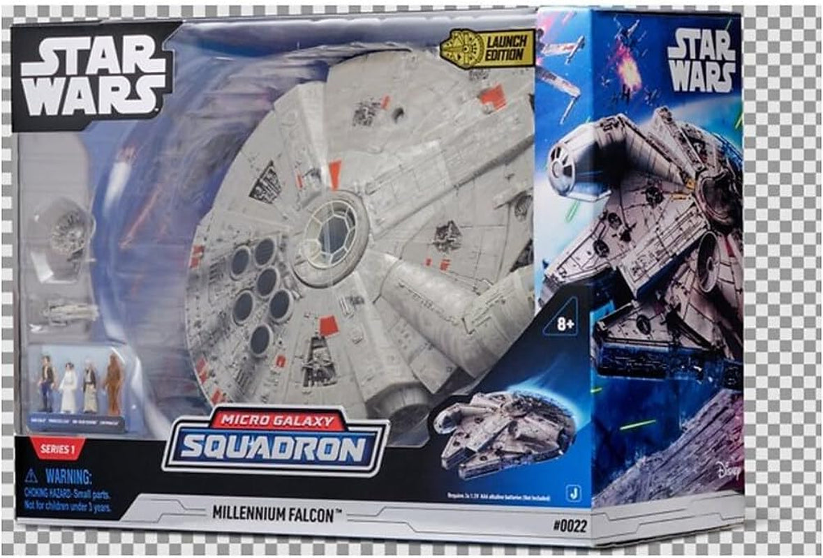 Star Wars Micro Galaxy Squadron SWJ0332 - Millennium Falcon 22,5 cm officieel voertuig met licht, geluid en actiefiguren Naty Shop