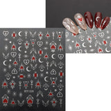 JMEOWIO Nagelsticker Mond Stern 9 Blatt Nail Art Sticker Selbstklebend Nagelaufkleber Sonne Decoratie Nageldesign Zubehör