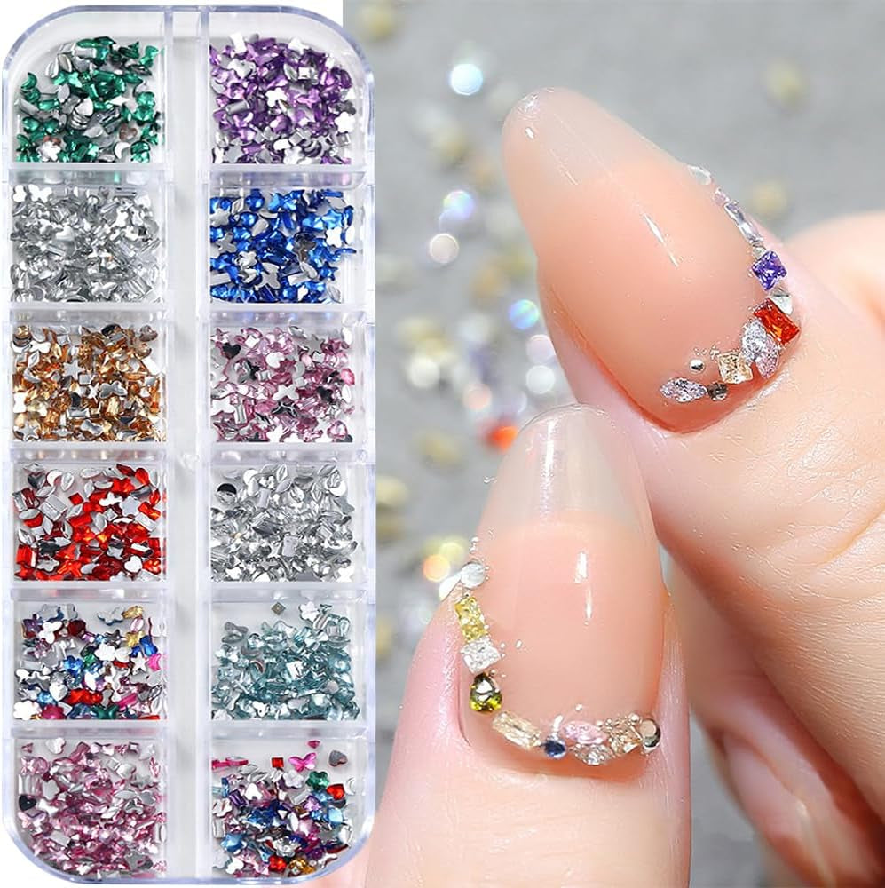 2000 stuks Bunte Strasssteine ​​Nägel Glitzersteine ​​nagelbedels Nailart Edelsteine ​​nagelsteen Glitzer Steine ​​nagelbedels Nägel Zubehör Kristalle Diamant Nageldesign Strass Nail Art Rhinestones Nail Gems