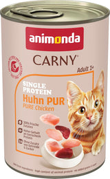 animonda Carny Adult Single Protein Pure Chicken (6 x 400g), natvoer voor volwassen katten met één enkele eiwitbron, natvoer voor volwassen katten, graanvrij en suikervrij