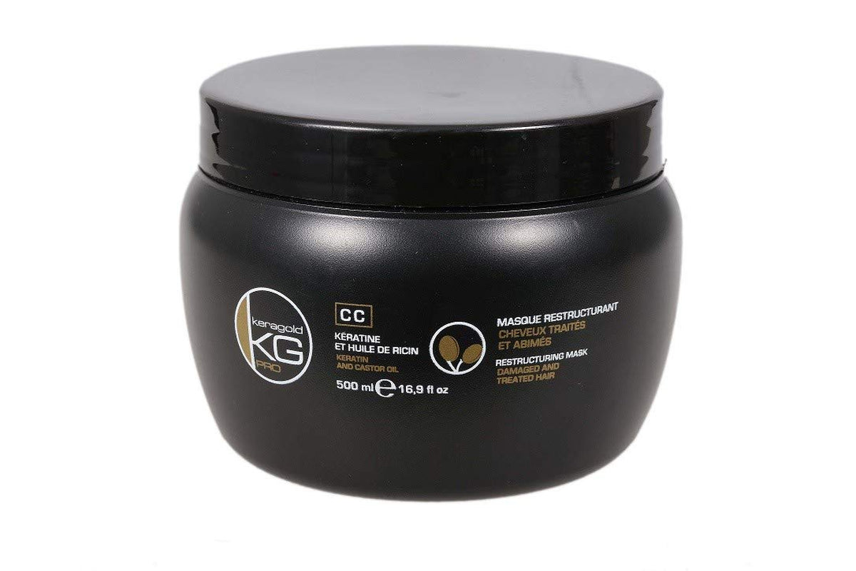 Keragold Pro CC-masker met keratine/ricinusolie, zwart, 500 ml (1 stuk) Haarmasker Naty Shop 1
