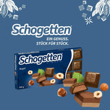 Schogenten Nougat chocoladereep 100g, individueel geportioneerd. Een genot. Stuk voor stuk.