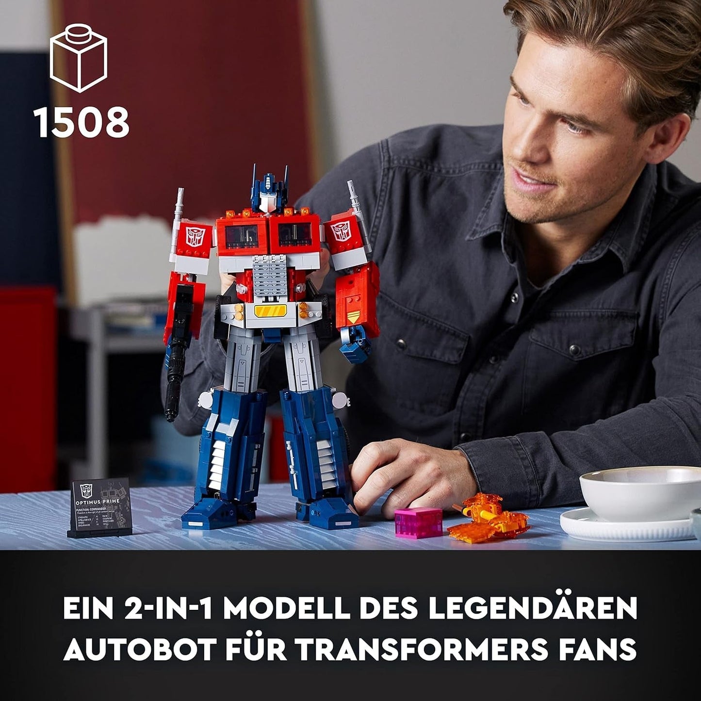 LEGO 10302 Icons Optimus Prime Set, 2-in-1 robotfiguur en modeltruck, Transformers speelgoedmodelset voor volwassenen, verjaardags- of kerstcadeau voor mannen, vrouwen, haar en hem Bouwsets Besuche in LEGO-Store
