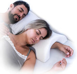 InnovaGoods - Visco-elastisch nekkussen voor koppels, Ergonomisch ontwerp voor ontspanning van koppels, Traagschuim voor drukverlichting, Afneembare hoes, Wit, 36 x 12,5 x 30,5 cm, Traagschuim