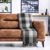 Frisco plaid, Gerecycled katoen, Traditioneel, Plaid, Voor stoel, bank, bank, plaid, deken, Antraciet, 127 X 152 Cm Bedden en Dekens Emma Barclay