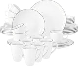 Seltmann Weiden - Lido Black Line - 36-delig servies - porselein (waaronder 6 koffiemokken)