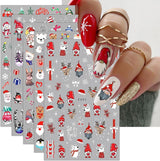 JMEOWIO Nagelsticker Weihnachten 10 Blatt Nail Art Sticker Selbstklebend Nagelaufkleber Schneeflocke Winter Urlaub Süß Decoratie Nageldesign Zubehör