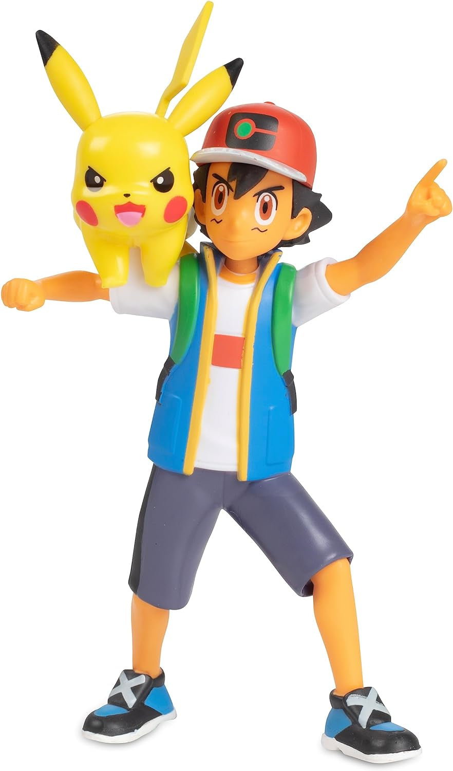 Pokémon-gevecht klaar! 6-delige figurenset - 11,4 cm Ash & Launching Pikachu, 5,1 cm Charmander, Rowlet, Piplup, Zorua - Officieel gelicentieerd - Paascadeau voor kinderen, jongens, meisjes Actiefiguren Naty Shop