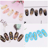 4 Dozen Nagel Art Strass, 3D Nagel Art Decoraties, Mix Größe Nagel Perlen Glitter Strass Goud Metall Hohlniet Nagelkunst Stern Mond Sonne Nagel Zubehör Für DIY Nageldesign