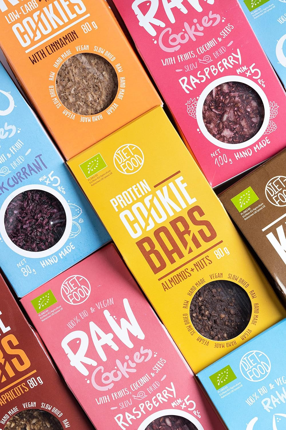 DIET-FOOD Biologische Koekjes met Kokoschips en Aardbeien Gezond tussendoortje Heerlijke koekjes voor op kantoor, zonder bewaarmiddelen 80 g (1 pakje)
