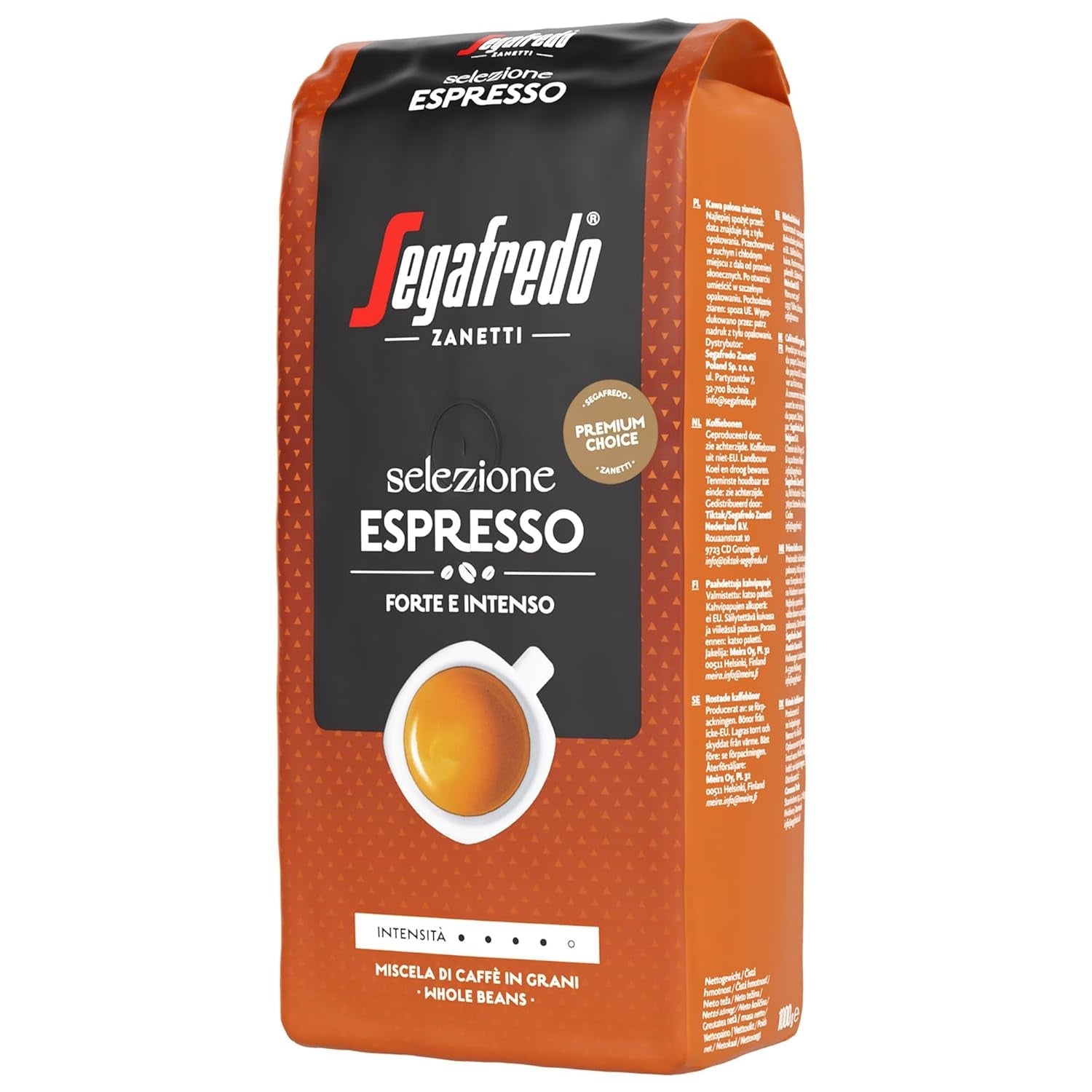 Segafredo Zanetti Selezione Espresso - Hele boon (1kg pak) - Geschikt voor alle Italiaanse koffiespecialiteiten - Medium tot donker gebrand, sterke en intense smaak