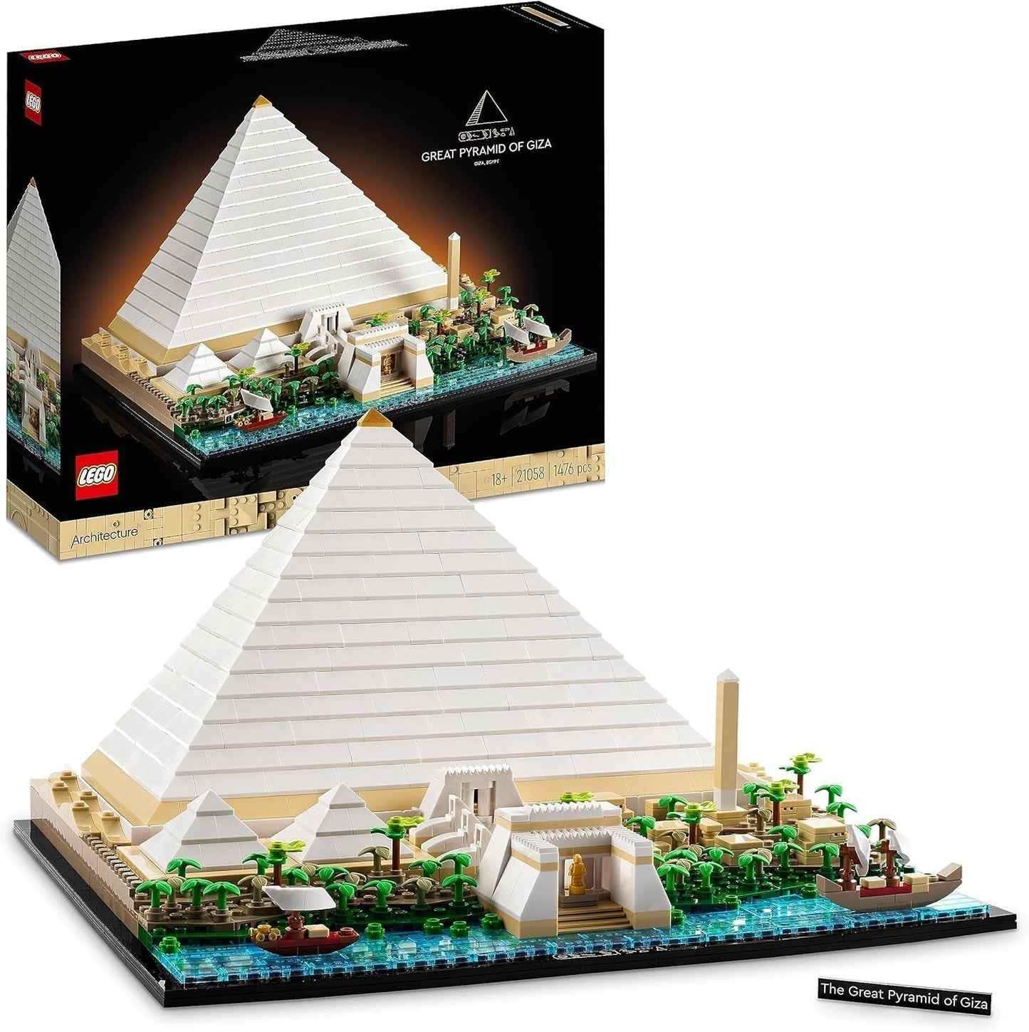 LEGO 21058 Architectuur Cheops Pyramid-bouwset voor ambacht als creatieve hobby, cadeau-idee voor volwassenen, mannen, vrouwen, moeder, vader, creatieve activiteit, beroemde bezienswaardigheidcollectie Bouwsets Besuche in LEGO-Store Single
