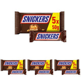 Snickers Chocoladereep Pinda Karamel 5 Reep | Snackvoetbal | (1x5x50g)