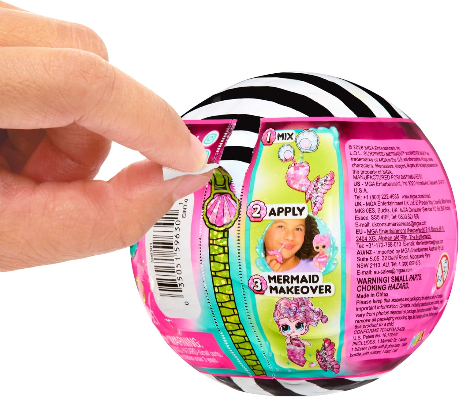 LOL Verrassing! Mermaids Makeover Magic Tots - Echte lipgloss voor jou en je pop om zelf te maken, te mixen en make-up te maken, Leuk waterspel, 6 poppen om te verzamelen - Vanaf 4 jaar