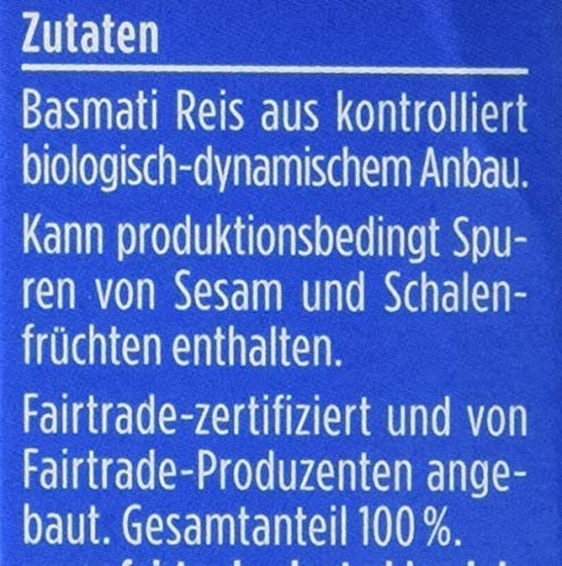 Davert biologische Basmatirijst in kookzakjes, 2 zakjes, 250g