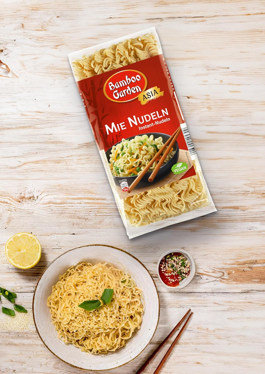 Bamboo Garden - Mie Noedels | Instantnoedels voor de Aziatische keuken | Ideaal voor wokgerechten of soepen Veganisten | Zak van 250 gram