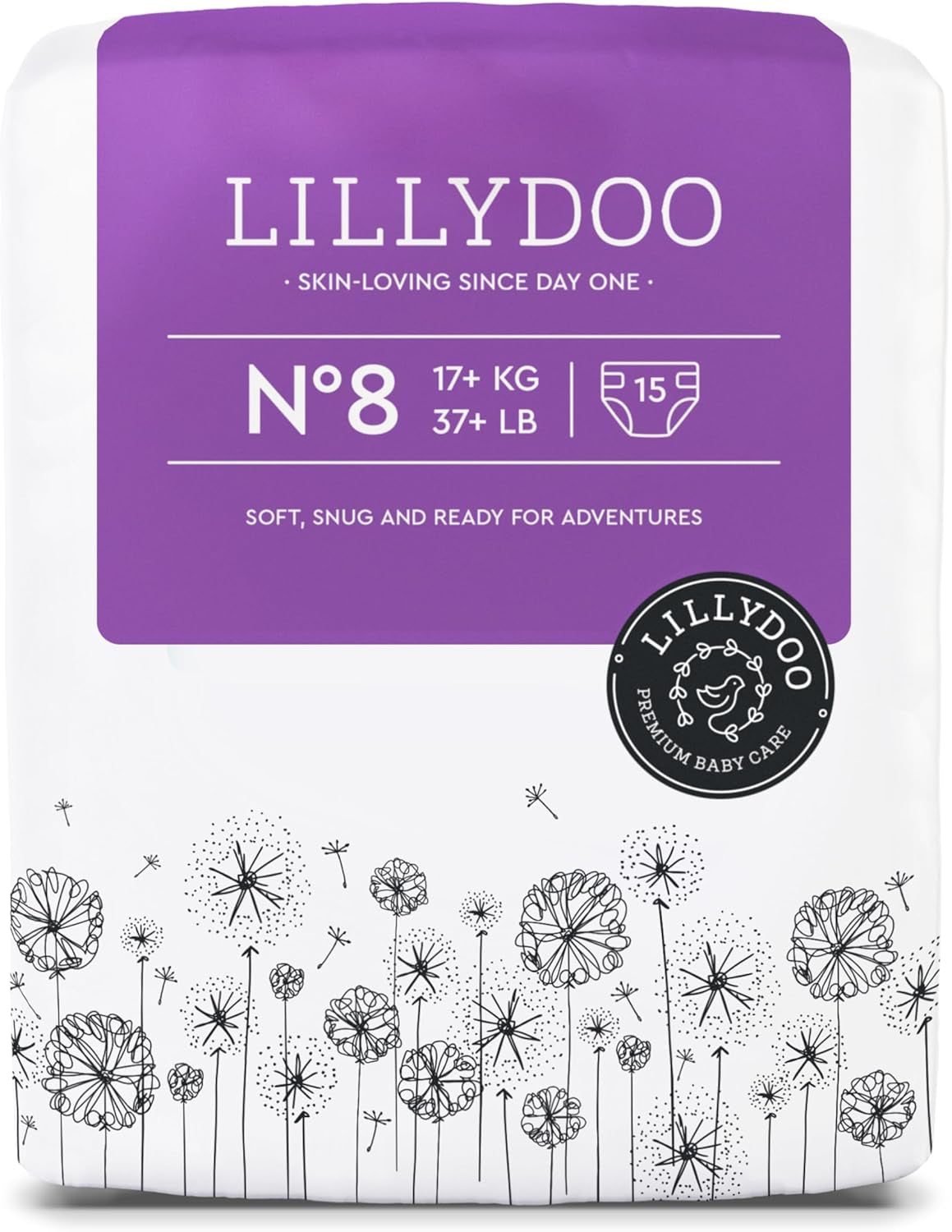 LILLYDOO Babyluiers Huidvriendelijk - Maat 3 (6-10kg), 29 stuks, Betrouwbare lekbescherming, Zacht, Geurvrij en Lotionvrij voor gevoelige huid, Dermatologisch getest