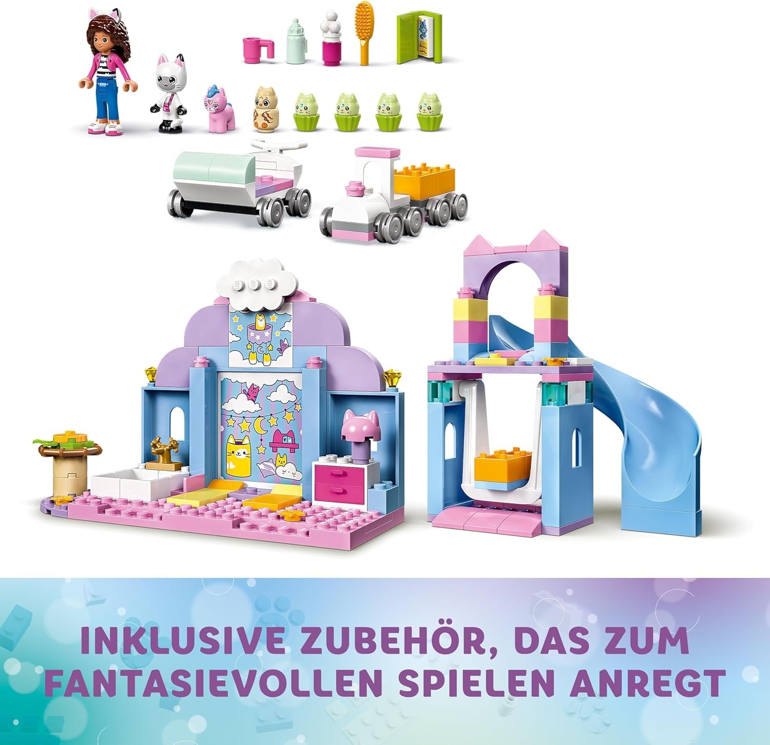 LEGO 4+ Gabby's poppenhuis Gabby's kleine katoren Fantasiespel dierenset Kinderspeelgoed met glijbaan en figuren Cadeau voor meisjes en jongens Creatief speelspeelgoed 10796 Bouwsets Beuche bij LEGO-Store