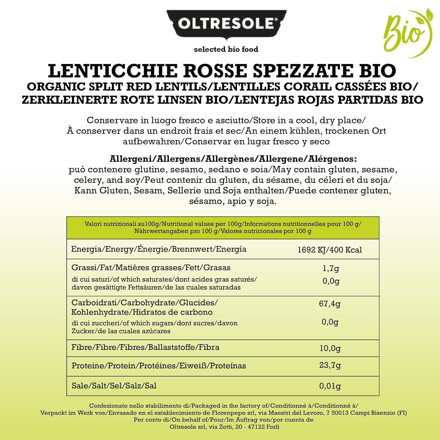 Biologische gekraakte rode linzen 5kg Biologische gepelde en gebarsten peulvruchten Geen weken nodig Bron van eiwitten en vezels Economy Pack