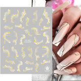 9 Blatt Nagelsticker Französische Spitzenmarmor Nagelaufkleber Selbstklebend Weißes Gold Nail Art Sticker Decoratie Nageldesign Zubehör