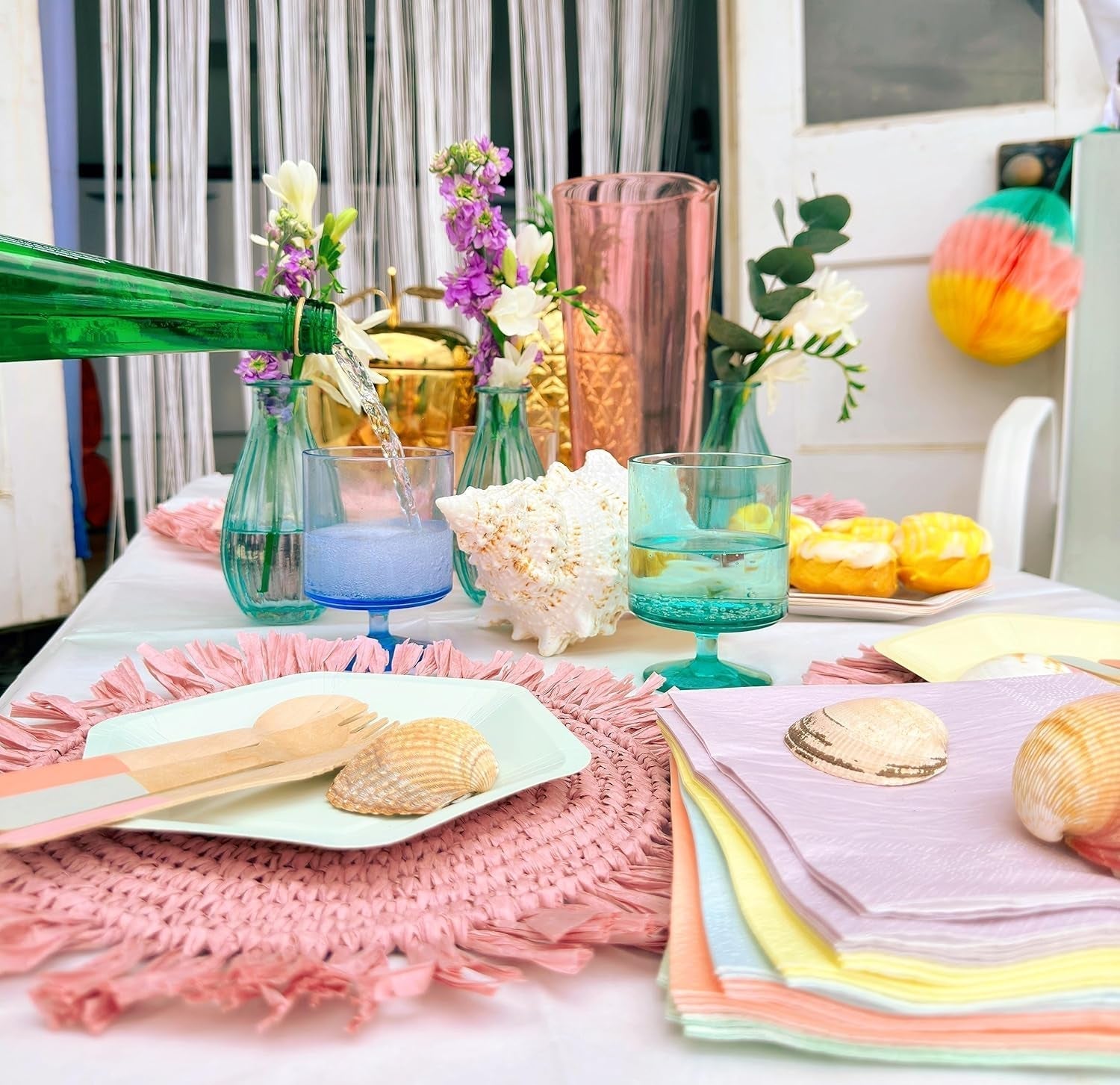 Pratende tafels Leuke pastelservetten | Hoge kwaliteit recyclebare wegwerp zachte servetten voor kinderen verjaardagsfeestje baby shower vrijgezellenfeest picknick decoupage servies