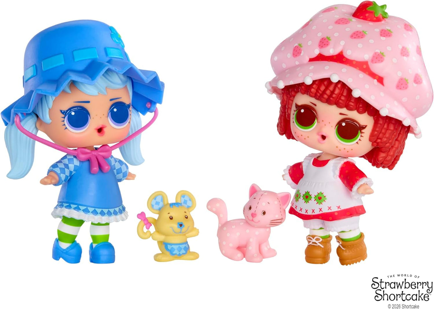 LOL Verrassing! Loves Strawberry Shortcake Tots - Geurpoppen om te verzamelen met 7 verrassingen, huisdier, mode, schoenen, hoed, speelset met Strawberry Shortcake Convertible House, vanaf 4 jaar