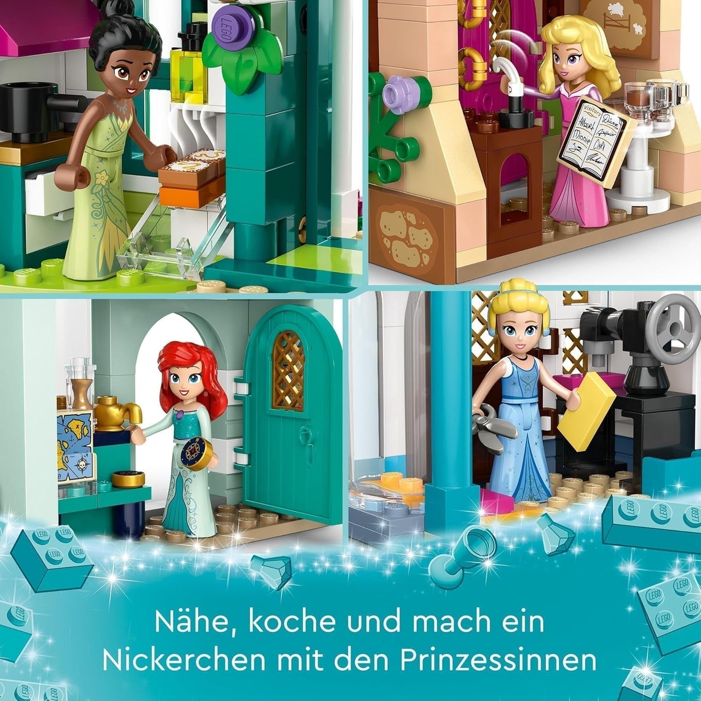 LEGO Disney Princess: Disney Princess Avonturenmarkt, speelgoedhuis met 4 poppen waaronder Assepoester en Ariël, speelset met schatkaart, cadeau voor meisjes en jongens vanaf 6 jaar 43246 Bouwsets Besuche den LEGO-Store