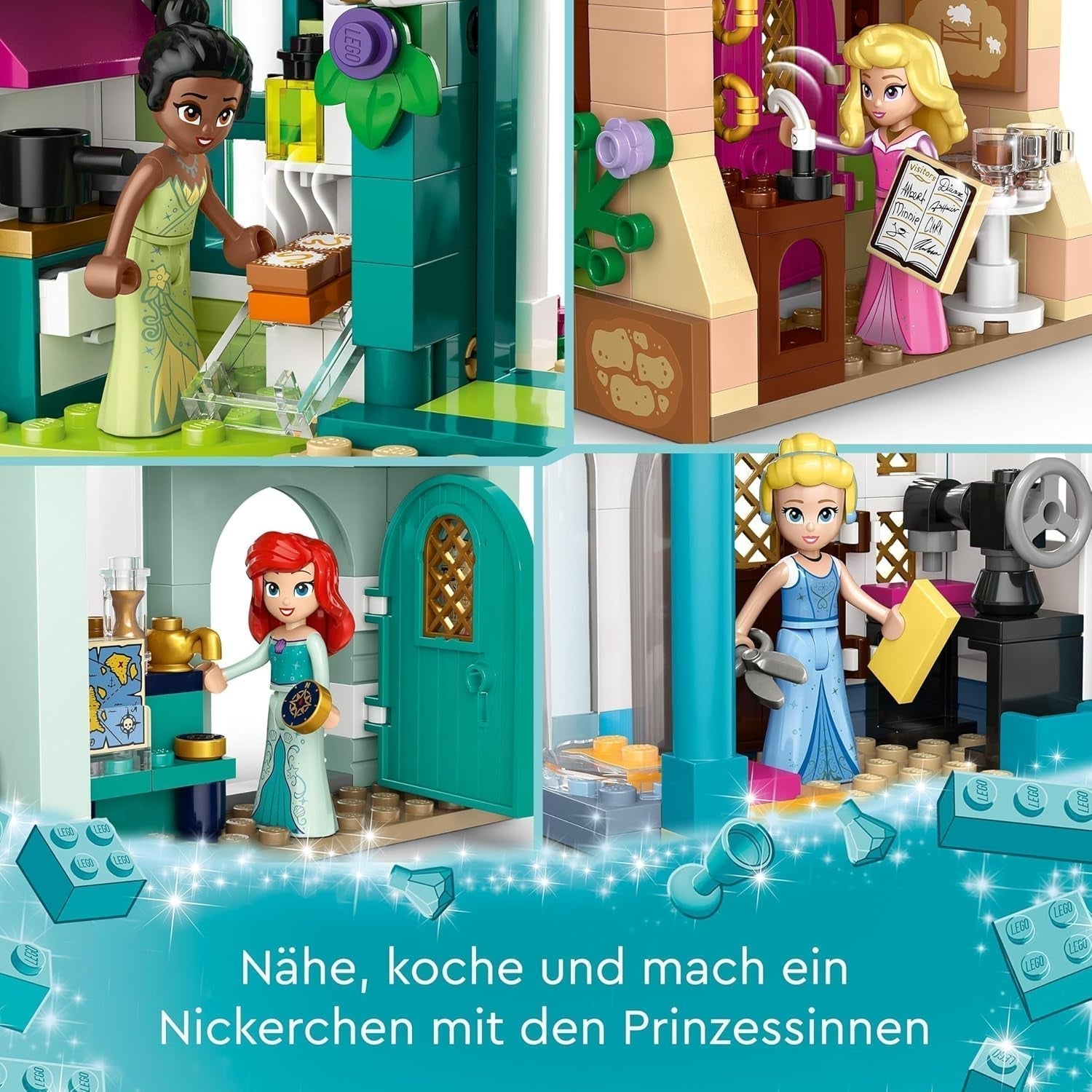 LEGO Disney Princess: Disney Princess Avonturenmarkt, speelgoedhuis met 4 poppen waaronder Assepoester en Ariël, speelset met schatkaart, cadeau voor meisjes en jongens vanaf 6 jaar 43246 Bouwsets Besuche den LEGO-Store