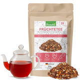 Vruchtenthee – 100 g Gearomatiseerde fruitmix met appel, hibiscus en kaneel – Ritssluitingszakje, ca. 25 kopjes – zonder toevoegingen, verpakt in Duitsland