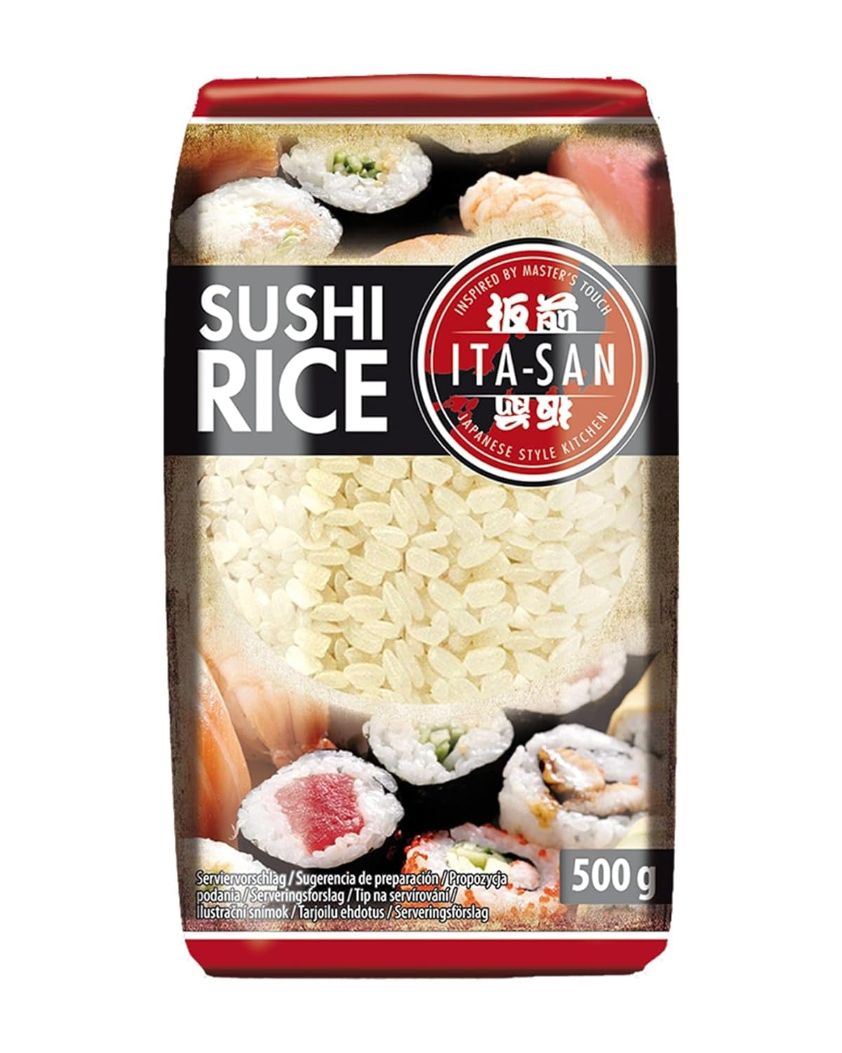 ITA-SAN Sushirijst, rondkorrelige, topkwaliteit, 100% pure variëteit, snelle en gemakkelijke bereiding, veganistisch, halal, glutenvrij (1 x 500 g)