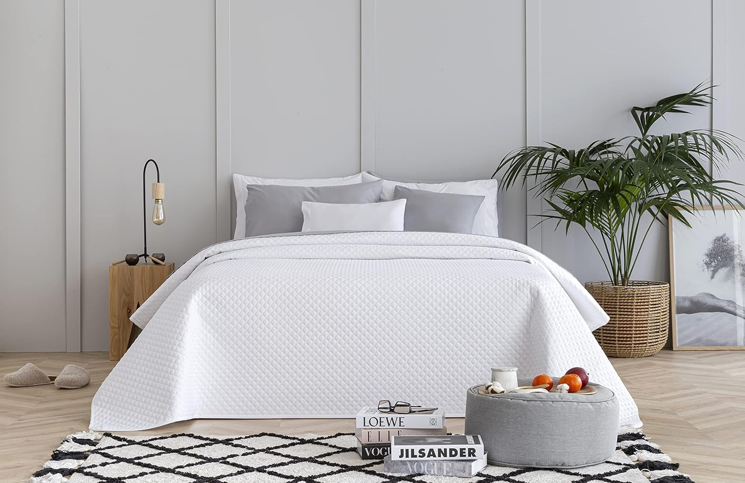 Todocama Fine Boutique Sprei met Ruitpatroon Lente Zomer Herfst Winter 100% Extra Zacht Microvezel Multifunctionele Sprei 105-200 X 260cm Beige Bedden en Dekens Besuche den Todocama-Store Wit Cama 80/90 - 180X260Cm