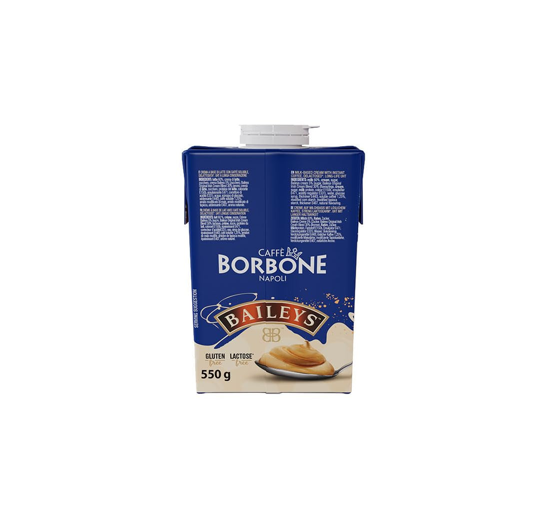 Caffè Borbone Baileys Kaffeecreme - Creme op melkbasis met lactosevrije, losse Kaffee, met Baileys - lactose- en glutenvrij - 550 gram in kartonnen verpakking