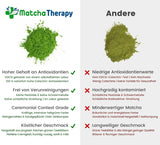 Matchatherapie 30+ | Biologische Matcha-theepoeder | 60 gram | Met een geverifieerd gehalte van minimaal 30 mg/g catechine EGCG | Ondersteunt het immuunsysteem en het energieniveau | Ceremoniële kwaliteit | Groene thee uit Japan