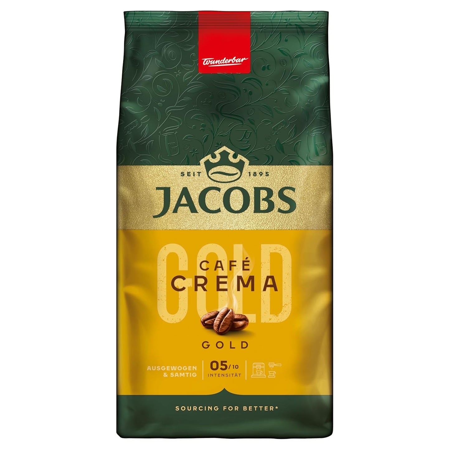 Jacobs Expert Roast Cafe Crema Gold, Koffie hele bonen (4 x 1 kg)