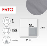 - Papieren wegwerpservetten, Ideaal voor hapjes en cocktails, Verpakking van 100 servetten, Afmeting 24X24, 4 keer gevouwen, 2 lagen, Grijze kleur, 100% puur cellulosepapier, Fsc-certificaat