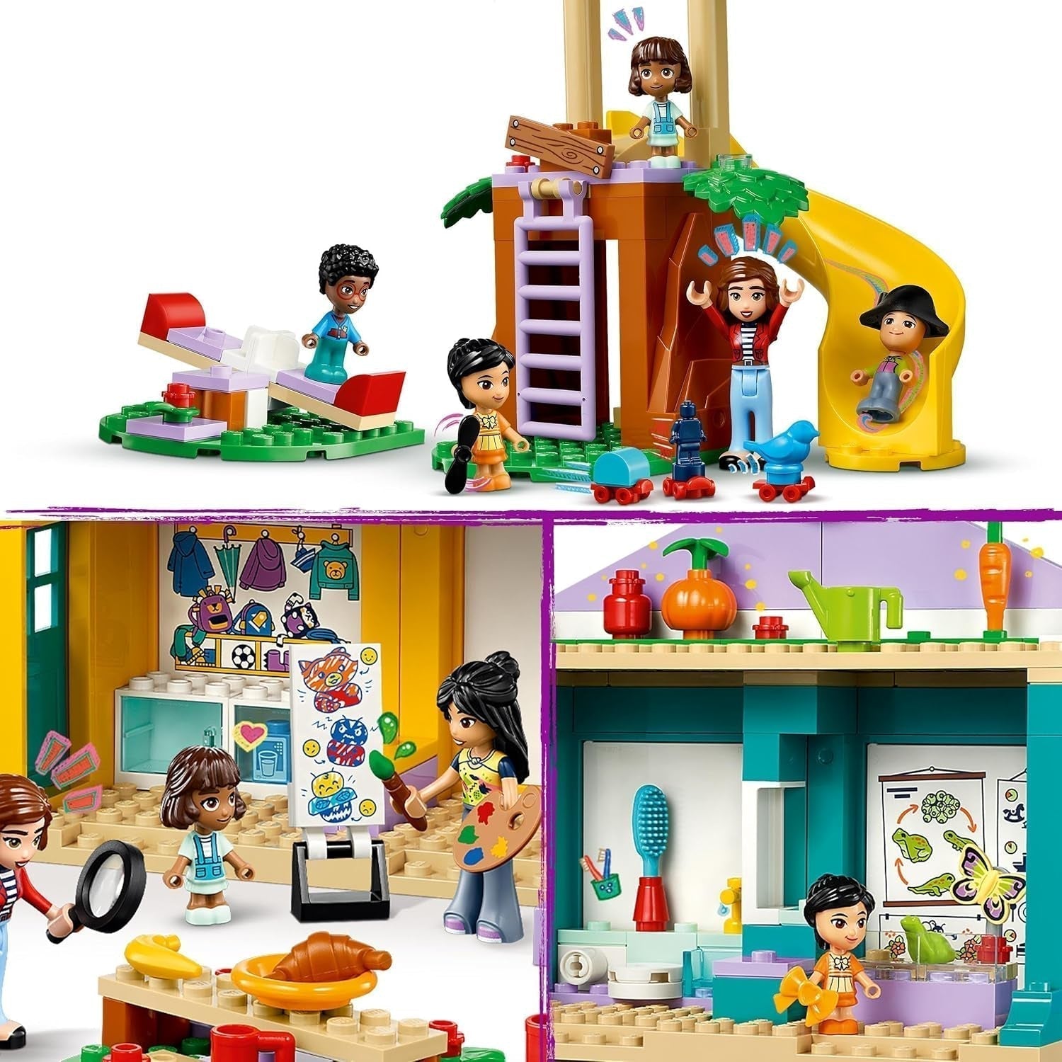 LEGO Friends Heartlake City Kleuterschoolspeelset voor meisjes en jongens van 4 jaar oud Creatief rollenspel met 2 figuren en 4 microfiguren Sociaal ontwikkelingsspeelgoed 42636 Bouwsets Besuche in LEGO-Store