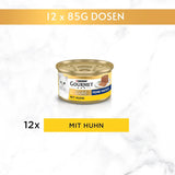 Gourmet Gold Fine Paste Katzenfutter nass, met Huhn, 12er-pakket (12 x 85 g)