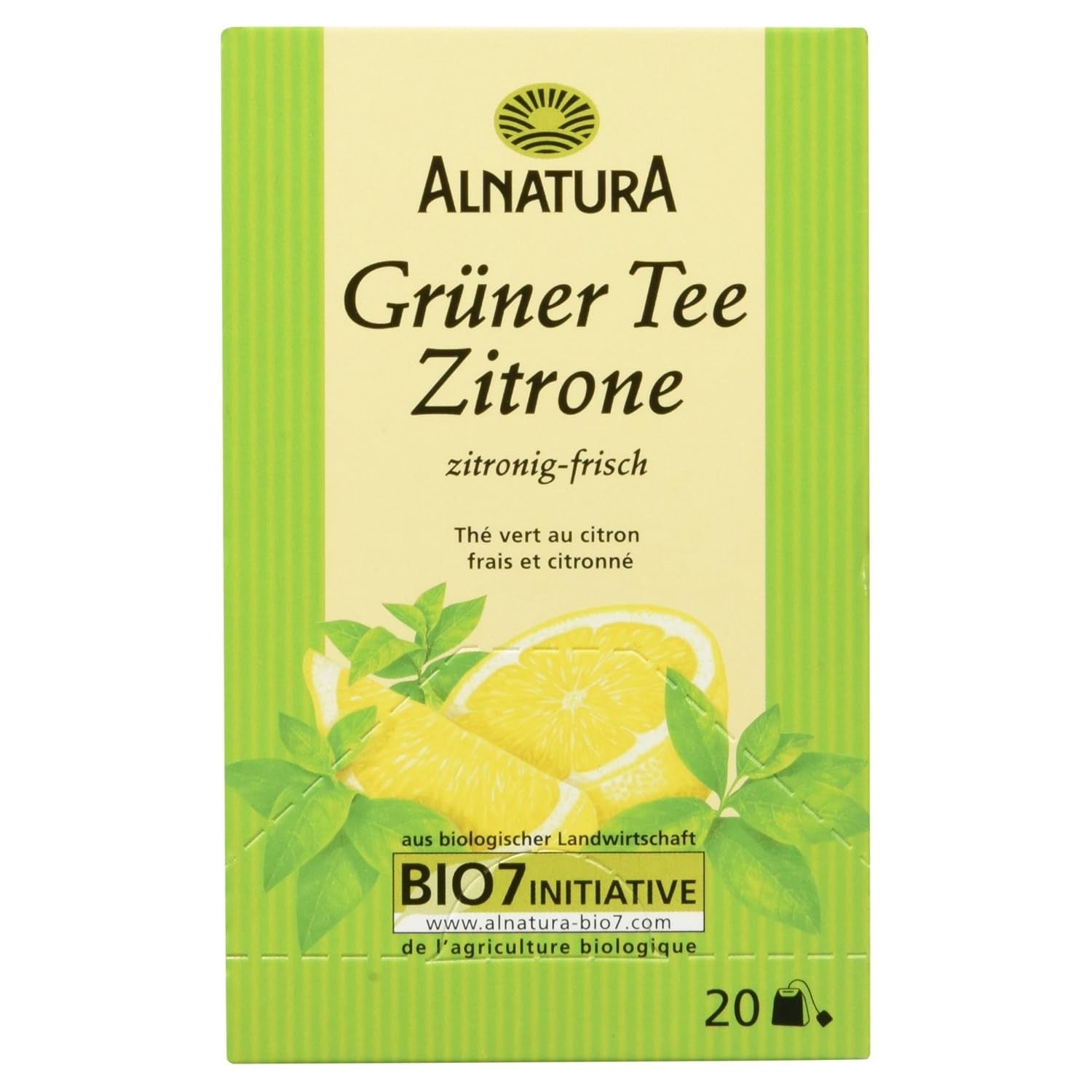 Biologische groene thee met citroen, 20 zakjes, 40 g