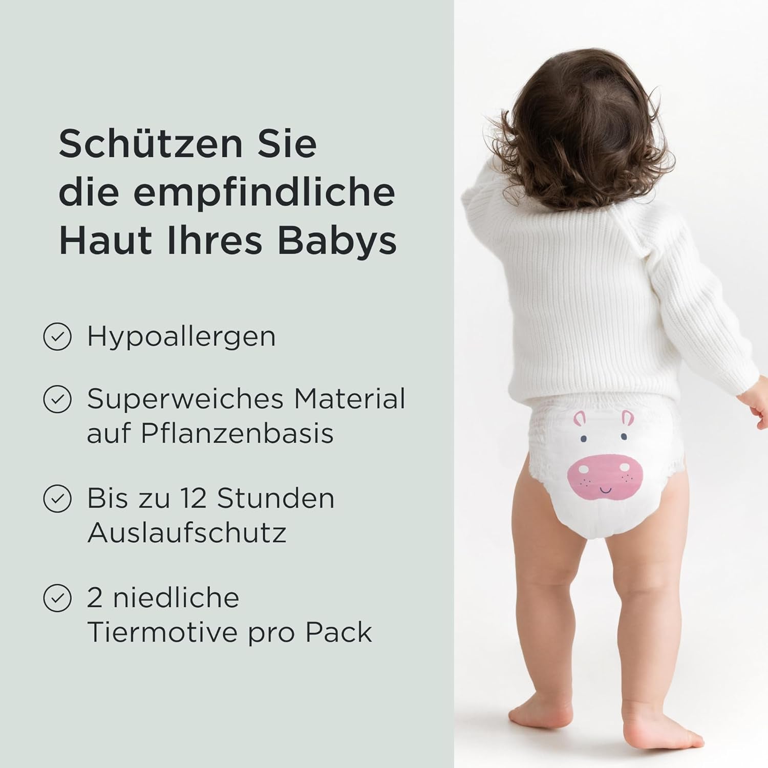 Kit & Kin Premium Eco-luiers, maat 4 (9-16 kg), 132 luiers, plantaardig en hypoallergeen, betrouwbare lekbescherming, veganistisch en dierproefvrij
