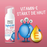 PopoLino Baby zachte bodemschuim in plaats van natte babydoekjes. Veganistisch en natuurlijk cosmetisch reinigingsschuim! Bodemschuim met aloë vera, toverhazelaar, bergamot en vitamine E. Maakt de billen en het milieu blij.