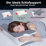 Kussen van traagschuim Nekkussen Orthopedisch kussen - Ergonomisch ontwerp Holle vorm Voor zij-, rug- en buikslapers Grijze cervicale orthopedische kussens Naty Shop