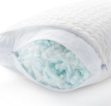 LUCID kussen 40 X 80 cm met hybride vulling van versnipperd traagschuim en microvezel - uitneembare, verstelbare vulling - wasbare hoes - voor zij-, rug- en buikslapers Naty Shop standaard kussens