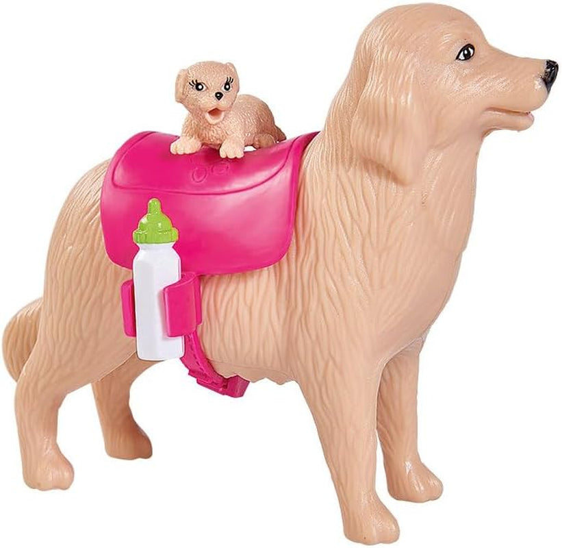 Simba 105733072 - Evi Love hondenoppas met hond en drie puppy's, accessoires, modepop, 12 cm, voor kinderen vanaf 3 jaar
