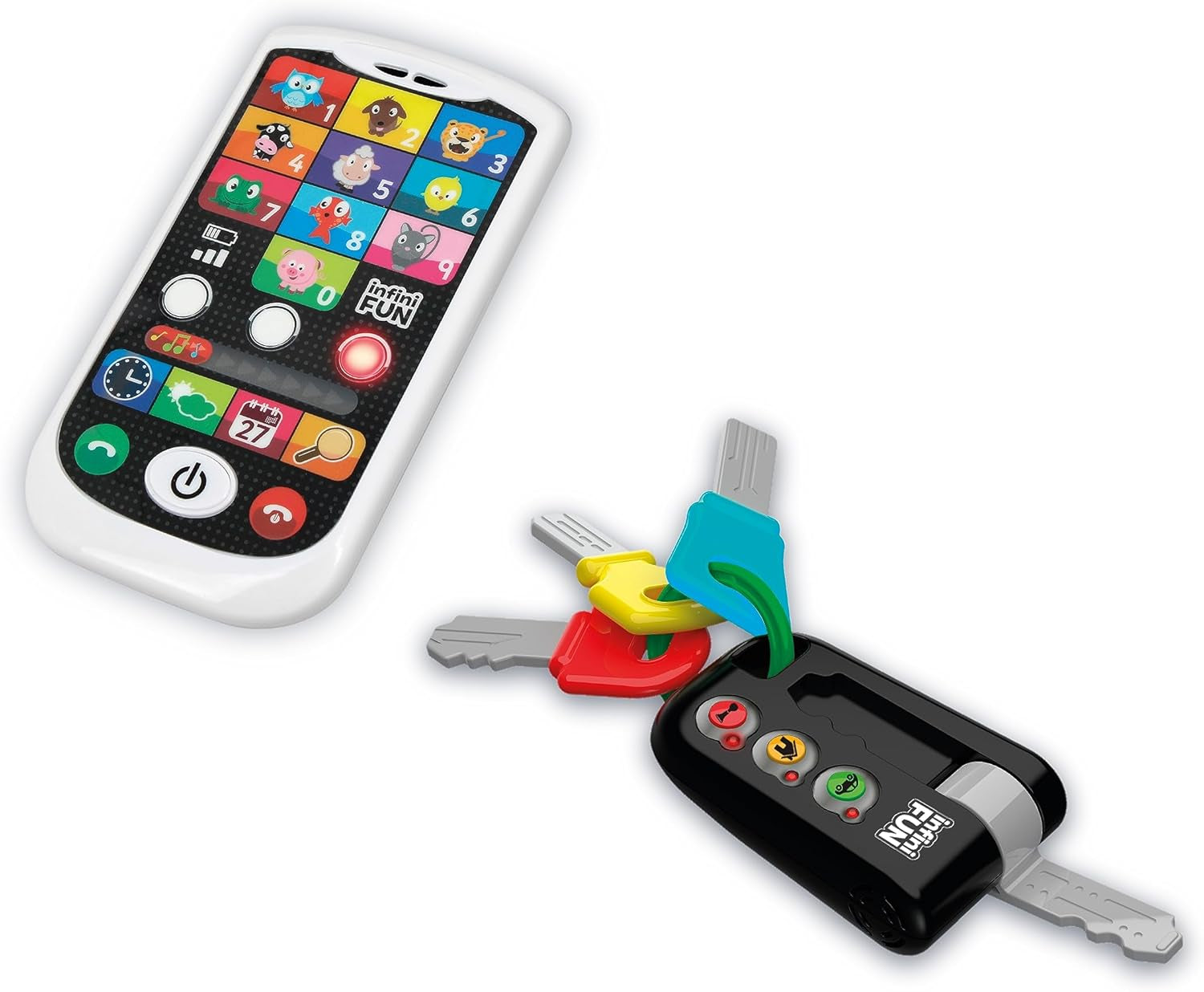 My Duo High-Tech Phone + Key - Een zeer realistische telefoon en sleutel. - Speelgoed voor meerdere leerprojecten vanaf 12 maanden Bebe Naty Shop Toys