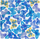 Vlinderservetten, blauw, 20 stuks per verpakking