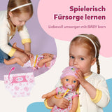 BABY Born Lena (Meisje) - babypop 36 cm - 7 functies, inclusief accessoires en matras - Werkt geheel zonder batterijen - Geschikt voor kleine kinderen vanaf 1 jaar