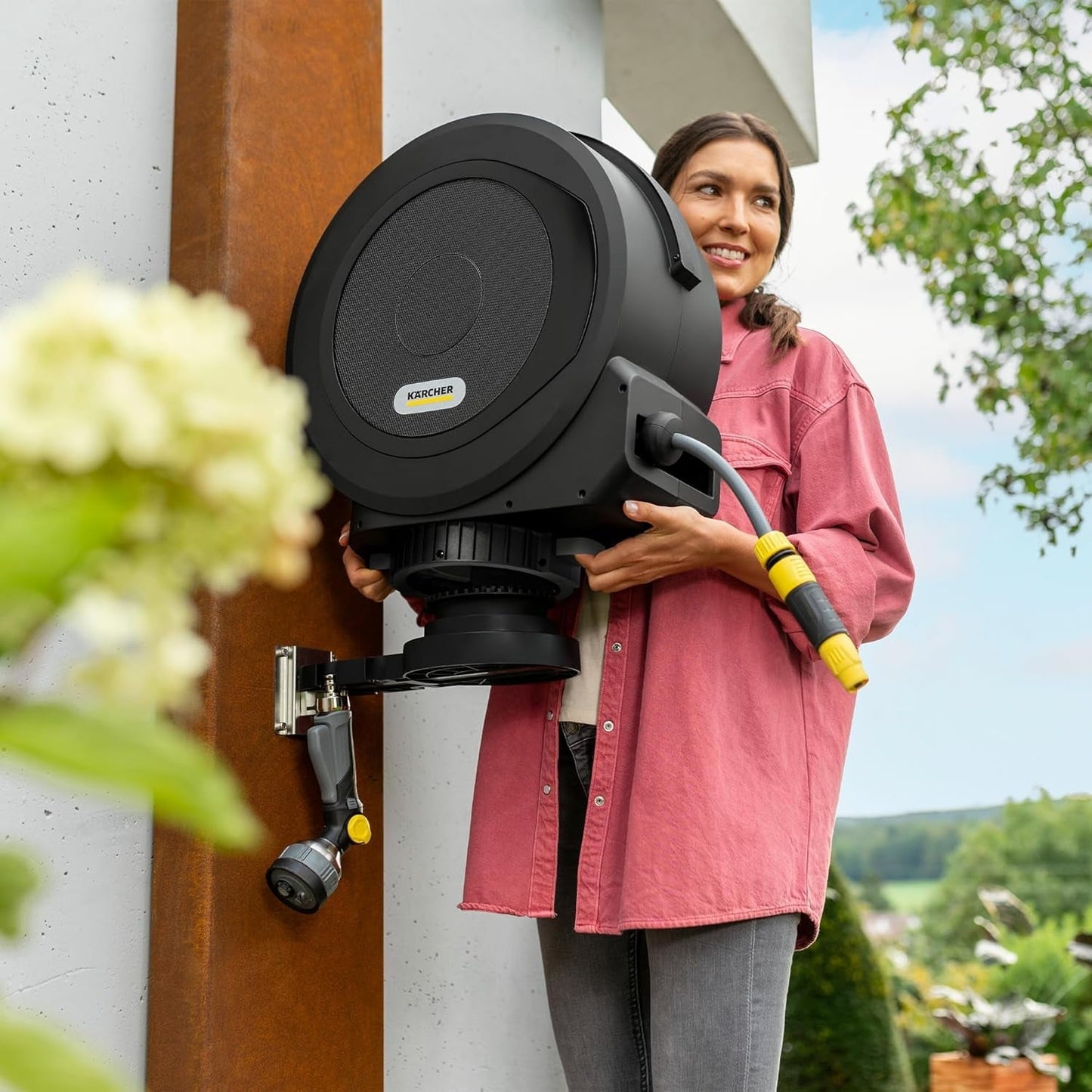 Automatische slangenbox Kärcher HBX 5.35: 35 m slang, aansluitslang: 1,5 m; automatische slangintrekking, handig en flexibel, zwart